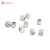 40PCS 24K Brass Square Spacer Beads Jewelry Making Supplies