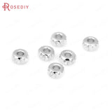 40PCS 3MM 4MM 5MM Silver Brass Wheel Spacer Beads for Bracelets