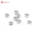 40PCS 3MM 4MM 5MM Silver Brass Wheel Spacer Beads for Bracelets