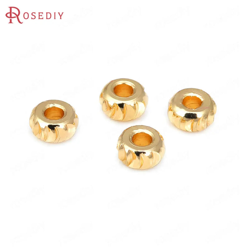 40PCS 3MM 4MM 5MM Silver Brass Wheel Spacer Beads for Bracelets