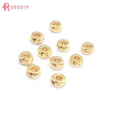 40PCS 3MM-8MM 18K Brass Wheel Bracelet Spacer Beads Jewelry Making DIY