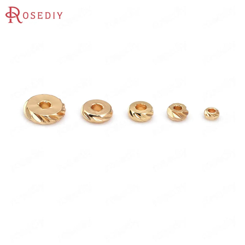 40PCS 3MM-8MM 18K Brass Wheel Bracelet Spacer Beads Jewelry Making DIY