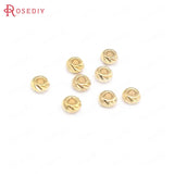 40PCS 3MM-8MM 18K Brass Wheel Bracelet Spacer Beads Jewelry Making DIY