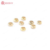 40PCS 3MM-8MM 18K Brass Wheel Bracelet Spacer Beads Jewelry Making DIY