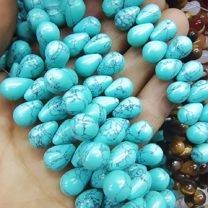 40PCS 8X12MM Gemstone Strings Turquoise Indian Agate Tiger Eye