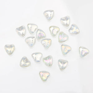 40PCS 8mm Heart Glass Pendants Beads Charms for Jewelry Making