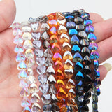 40PCS 8mm Heart Glass Pendants Beads Charms for Jewelry Making