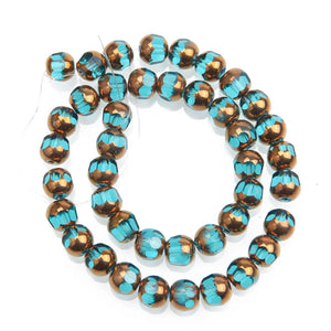 40PCS 8mm Round Glass Beads Cut Surface for Jewelry Making DIY Necklace