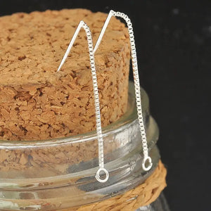 40PCS 925 Sterling Silver Box Chain DIY Earrings Making Components