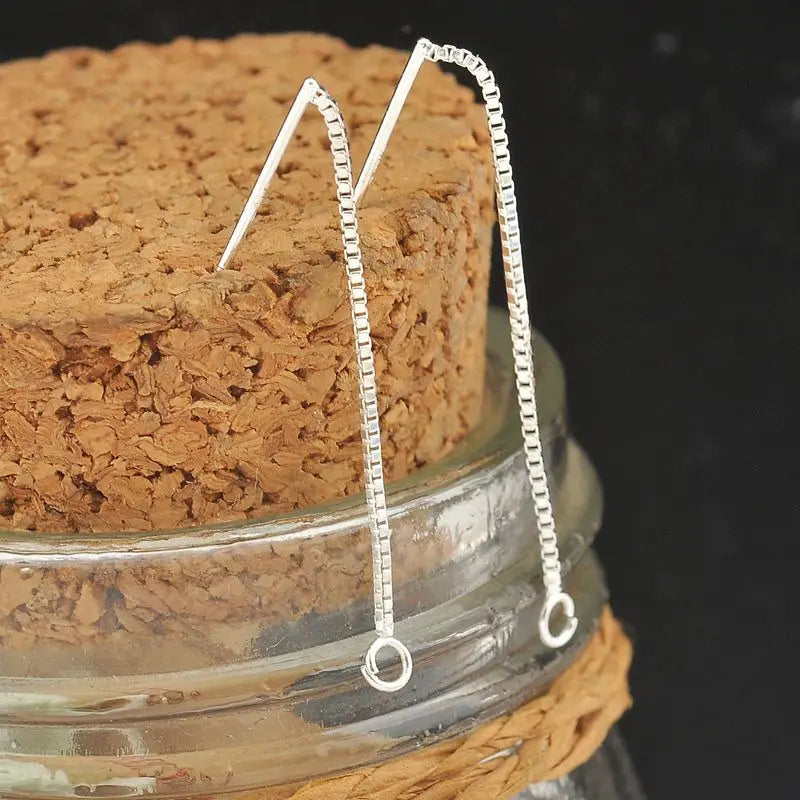 40PCS 925 Sterling Silver Box Chain DIY Earrings Making Components