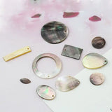 40PCS Carved Natural Mother of Pearl Charms - Minimalist Jewelry Earrings Charms