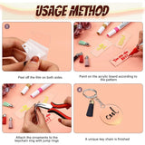 40PCS Clear Acrylic Keychains for Vinyl Kits, 5 Shapes Blanks Key Chain Rings