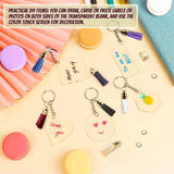40PCS Clear Acrylic Keychains for Vinyl Kits, 5 Shapes Blanks Key Chain Rings