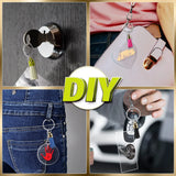 40PCS Clear Acrylic Keychains for Vinyl Kits, 5 Shapes Blanks Key Chain Rings