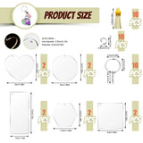 40PCS Clear Acrylic Keychains for Vinyl Kits, 5 Shapes Blanks Key Chain Rings