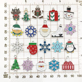 40PCS Winter Cartoon Xmas Alloy Pendant Earrings Necklace Bracelet DIY Jewelry