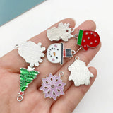40PCS Winter Cartoon Xmas Alloy Pendant Earrings Necklace Bracelet DIY Jewelry