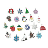 40PCS Winter Cartoon Xmas Alloy Pendant Earrings Necklace Bracelet DIY Jewelry