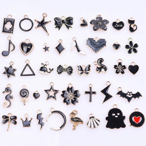 40PCS Alloy Bow Tie Heart Pendants Charms for Jewelry Making