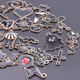 40PCS Alloy Bow Tie Heart Pendants Charms for Jewelry Making