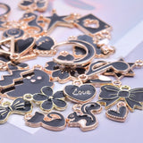 40PCS Alloy Bow Tie Heart Pendants Charms for Jewelry Making