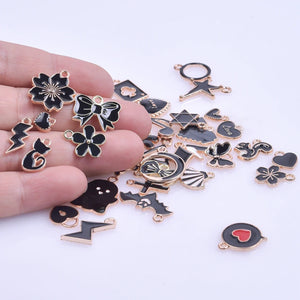 40PCS Alloy Bow Tie Heart Pendants Charms for Jewelry Making
