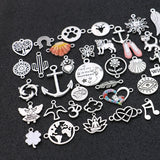40PCS Mix Tree Heart Yoga Deer Anchor Charms Pendants for DIY Jewelry Making