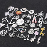 40PCS Mix Tree Heart Yoga Deer Anchor Charms Pendants for DIY Jewelry Making