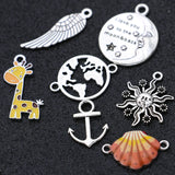 40PCS Mix Tree Heart Yoga Deer Anchor Charms Pendants for DIY Jewelry Making