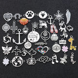 40PCS Mix Tree Heart Yoga Deer Anchor Charms Pendants for DIY Jewelry Making