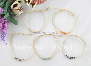 40PCS Mixed Glass Braided Raffia Wish Bracelets in Assorted Colors