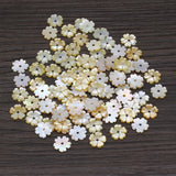 40PCS Natural SeaWater Shell Yellow Flower Pendant Beads for Jewelry Making DIY