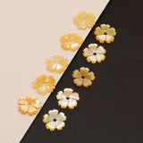40PCS Natural SeaWater Shell Yellow Flower Pendant Beads for Jewelry Making DIY