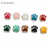 40PCS Paw Prints Beads For DIY Jewelry making Crafts Colorful