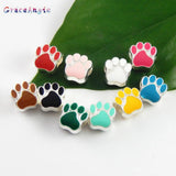 40PCS Paw Prints Beads For DIY Jewelry making Crafts Colorful