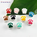 40PCS Paw Prints Beads For DIY Jewelry making Crafts Colorful