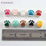 40PCS Paw Prints Beads For DIY Jewelry making Crafts Colorful