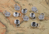 40PCS Tibetan Silver Rivoli Round Settings Charms