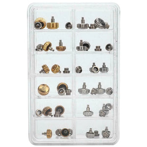 40PCS Watch Crowns Waterproof Replacement Repair Tools with Box