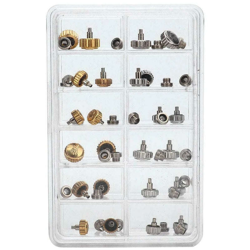 40PCS Watch Crowns Waterproof Replacement Repair Tools with Box