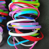40PCS Silicone Plain Bracelets Rainbow Decoration Jewelry Hand Wristband