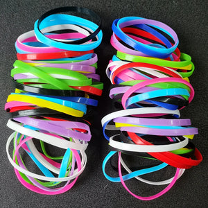 40PCS Silicone Plain Bracelets Rainbow Decoration Jewelry Hand Wristband