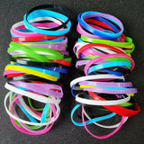 40PCS Silicone Plain Bracelets Rainbow Decoration Jewelry Hand Wristband