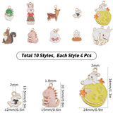 40Pcs Mixed Shape Enamel Pendants Alloy Cadmium & Lead