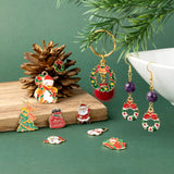 40Pcs Christmas Alloy Enamel Pendants Snowman Reindeer Bell