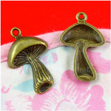 40Pcs Antique Bronze Mushroom Charms Pendant for DIY Necklace Jewelry