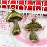 40Pcs Antique Bronze Mushroom Charms Pendant for DIY Necklace Jewelry