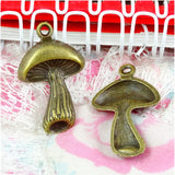 40Pcs Antique Bronze Mushroom Charms Pendant for DIY Necklace Jewelry