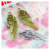 40Pcs Antique Bronze Wings Charms Pendant for DIY Bracelet Necklace