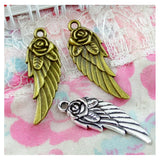 40Pcs Antique Bronze Wings Charms Pendant for DIY Bracelet Necklace